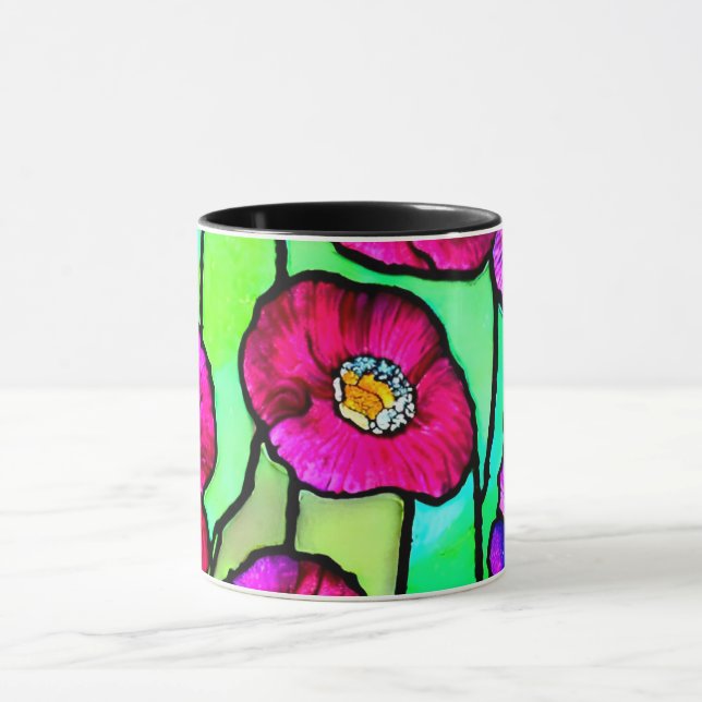 Caneca Arte em vidro de Anêmonas (Centro)