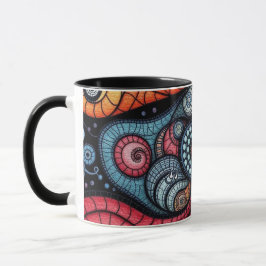 Caneca Arte Espiral Fractal Colorida