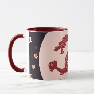 Caneca Arte Fantasia Padrão Estrela Dragão Chinês
