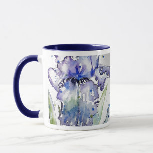 Caneca Arte Flor Azul Iris Art