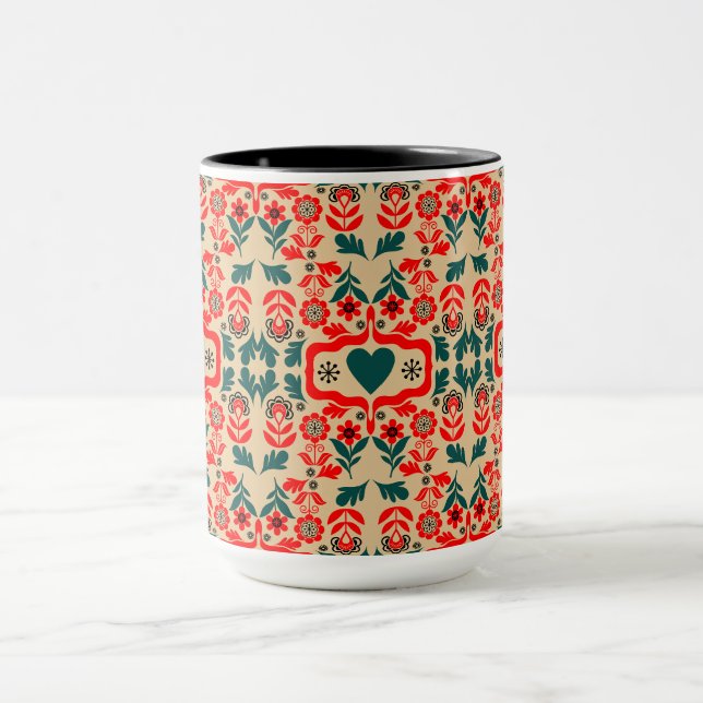 Caneca Arte Floral Abstrata Boho (Centro)