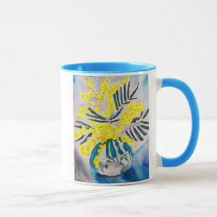 Caneca Arte floral australiana original de Wattle
