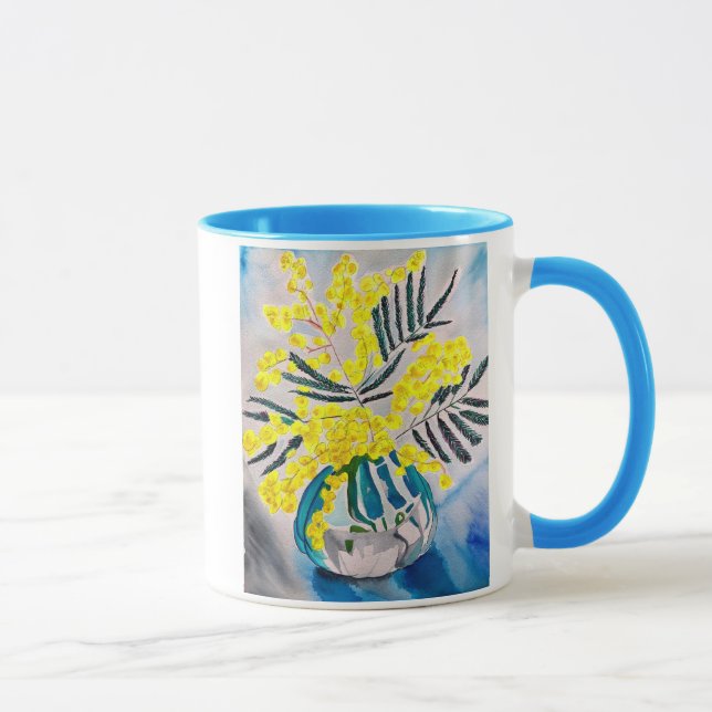 Caneca Arte floral australiana original de Wattle (Direita)