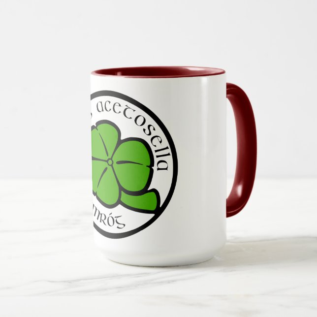 Caneca Arte Floral do Dia de São Patrício em Shamrock Ver (Frente Esquerda)