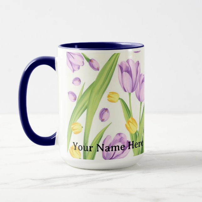 Caneca Arte Floral Geométrica Moderna IWD 2026 (Esquerda)