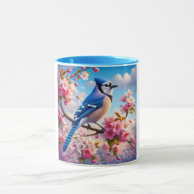 Caneca Arte Floral/primavera Blue Jay (Centro)