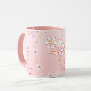 Caneca Arte Floral Rosa, Bênção Primavera