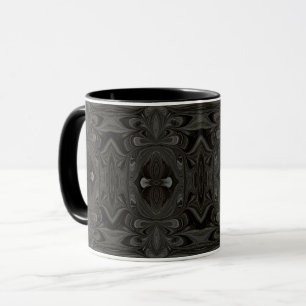 Caneca Arte Fluida Acrílica Abstrata Belladonna Preta