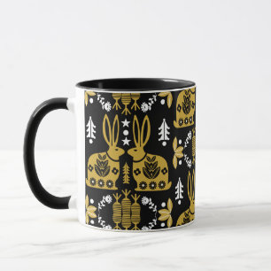 Caneca Arte Foliar Nórdica Escandinava do Coelho