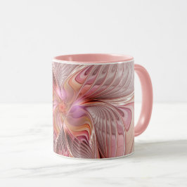 Caneca Arte Fractal de Fantasia Colorida Borboleta Abstra