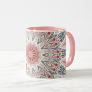 Caneca Arte Fractal do Caleidoscópio Moderno em greve