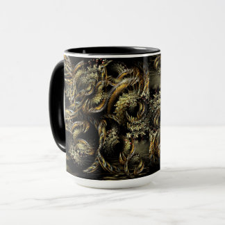 Caneca Arte Fractal Escala Escura
