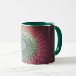 Caneca Arte Fractal Moderna Colorida de Caracol Abstrato