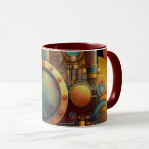 Caneca Arte Geométrica Industrial Steampunk