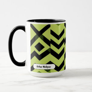 Caneca Arte Geométrico Wasabi Preto e Branco Agudo