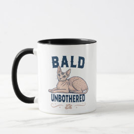 Caneca Arte Gráfica de Gato Sphynx Careca e Despreocupado