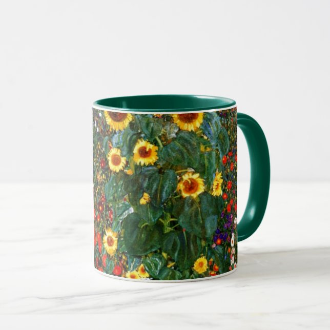 Caneca Arte Gustav Klimt - Jardim Fazenda com Girassóis (Frente Esquerda)