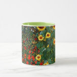 Caneca Arte Gustav Klimt - Jardim Fazenda com Girassóis<br><div class="desc">Arte Gustav Klimt - Jardim de Fazenda com caneca de café personalizada de arte Sunflower.</div>