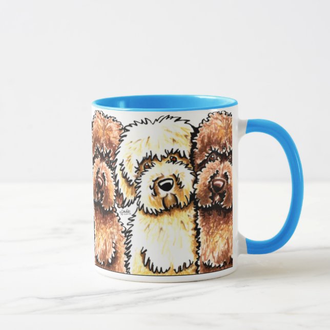 Caneca Arte Labradoodles de Chocolate Amarelo (Direita)