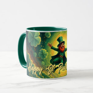 Caneca Arte Mágica do Dia de São Patrício do Leprechaun