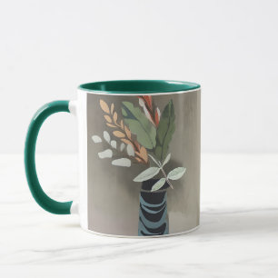 Caneca Arte minimalista de folhas vazias