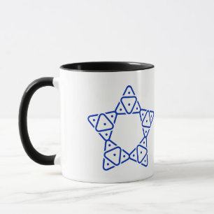 Caneca Arte Minimalista Geométrica da Estrela de Davi