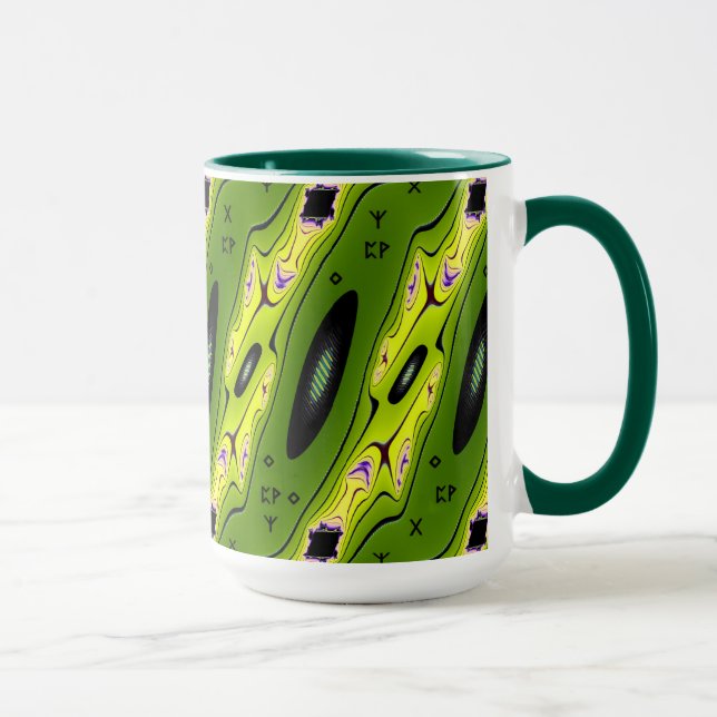 Caneca Arte Moderna Geométrica Fractal Abstrata (Direita)