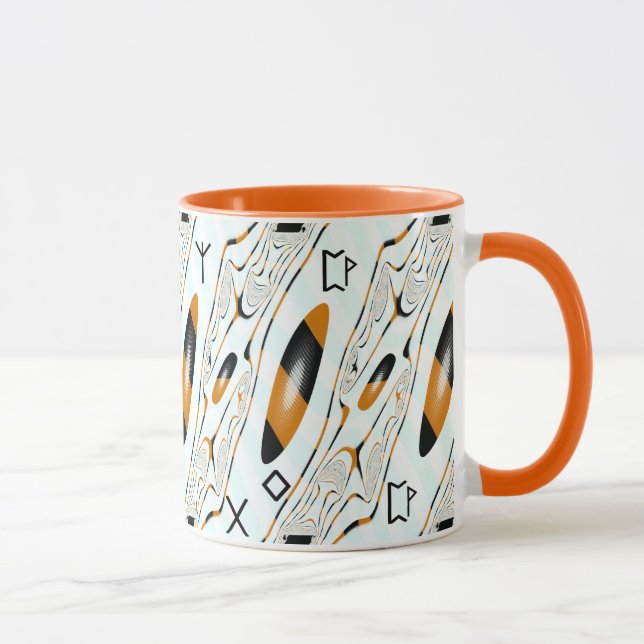 Caneca Arte Moderna Geométrica Fractal Abstrata (Direita)