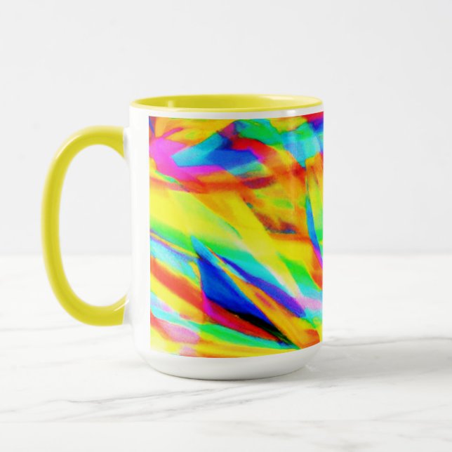 Caneca Arte Neon Padrão Brilhante E Colorida (Esquerda)