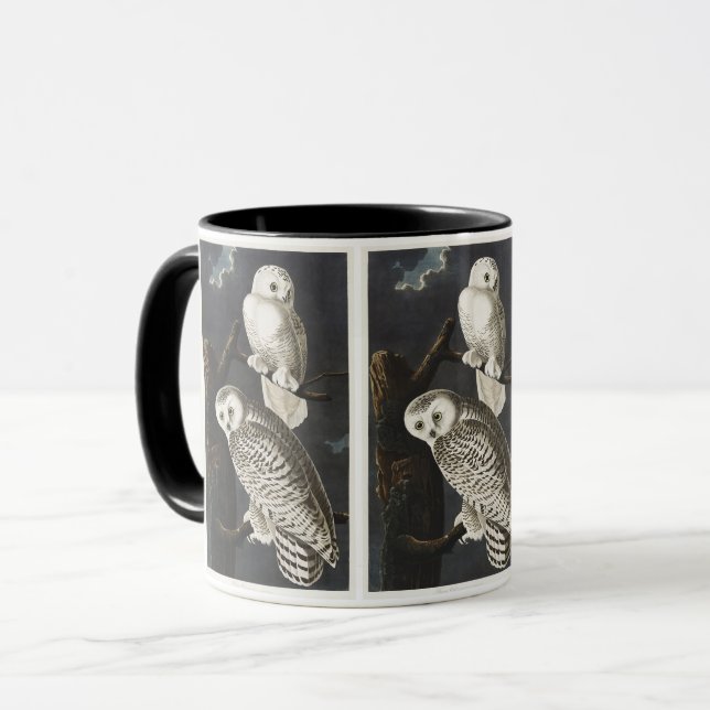 Caneca Arte Noturna de Ave Noturna da Coruja da Neve de A (Frente Esquerda)