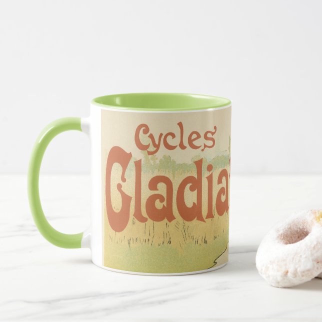 Caneca Arte Nova Antiga, Bicicletas Gladiator Cycles (Com Donut)