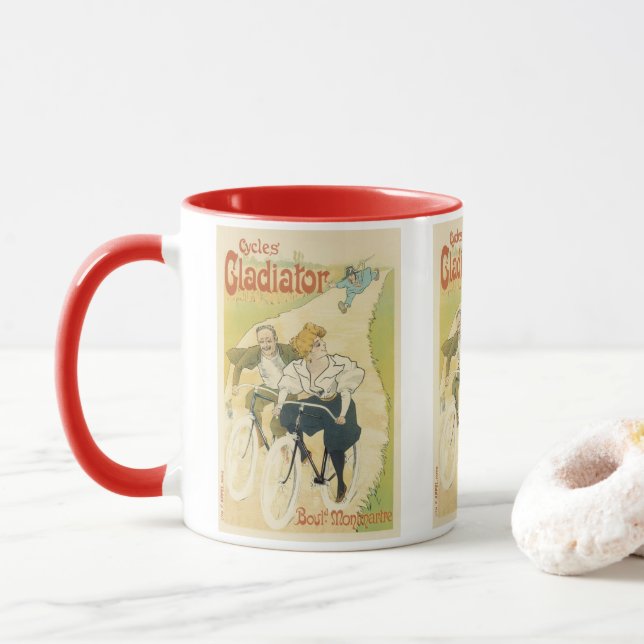 Caneca Arte Nova Antiga, Bicicletas Gladiator Cycles (Com Donut)