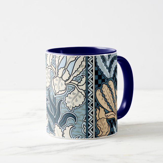 Caneca Arte Nova Antiga, Flores de Íris de Jardim (Frente Esquerda)