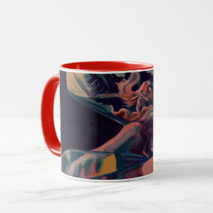 Caneca Arte Nova Antiga, Loie Fuller no Folies Bergere