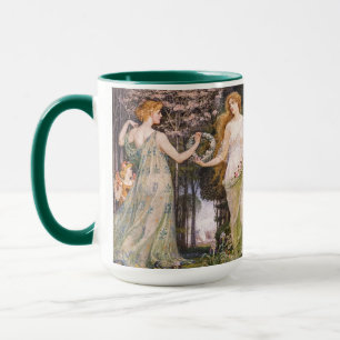 Caneca Arte Nova Antiga Quatro Estações por Walter Crane