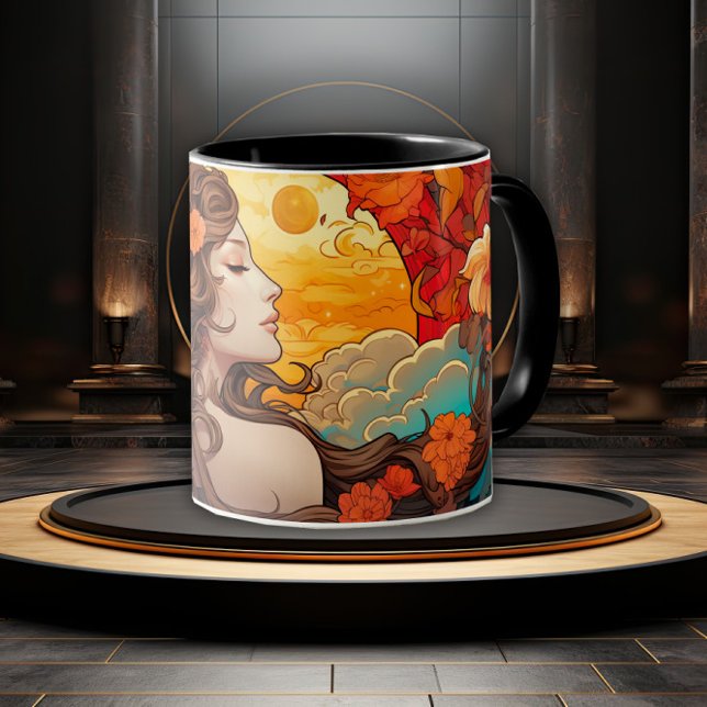 Caneca Arte Nova Musa ao Luar (Criador carregado)