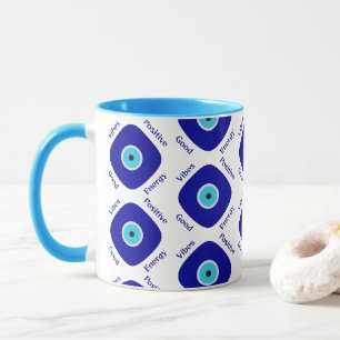 Caneca Arte Olho Gordo Nazar, Vibrações Boas Energia Posi