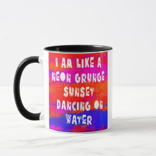 Caneca Arte Original Pôr do Sol Grunge Neon