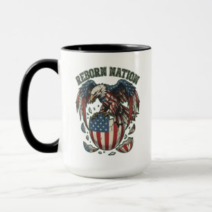 Caneca Arte Patriótica da Águia Americana Reborn Nation B