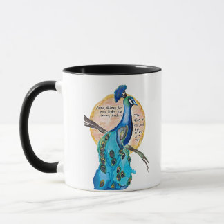 Caneca Arte Peacock Shine, sem fundo, com Isaías 60:1