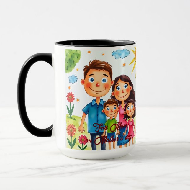Caneca Arte Personalizada de Crianças Presente Personaliz (Esquerda)
