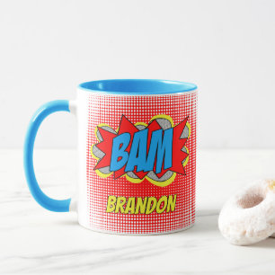 Caneca Arte Pop de Quadrinhos Personalizados Divertidos
