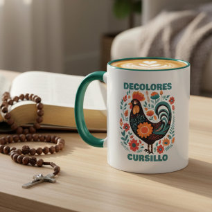 Caneca Arte Popular Cursillo DeColores Galo Preto Fé 