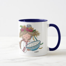 Caneca Arte popular do ucraniano da menina de Perogie