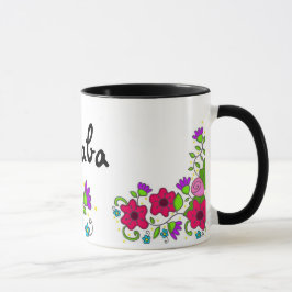 Caneca Arte popular floral do ucraniano do motivo