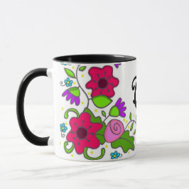 Caneca Arte popular floral do ucraniano do motivo