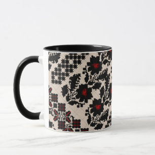 Caneca arte popular tradicional ucraniana vushuvanka