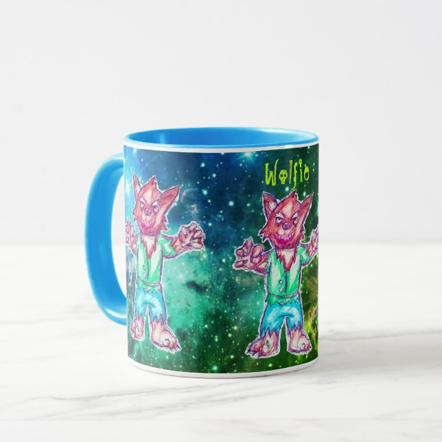 Caneca Arte por Micheal Wolfie Mug (Frente Esquerda)