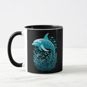 Caneca Arte sobre a vida marinha Design de gráfico de g