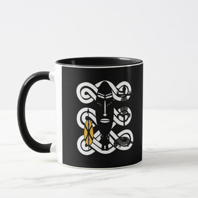 Caneca Arte tribal africana abstrata contemporânea (Esquerda)